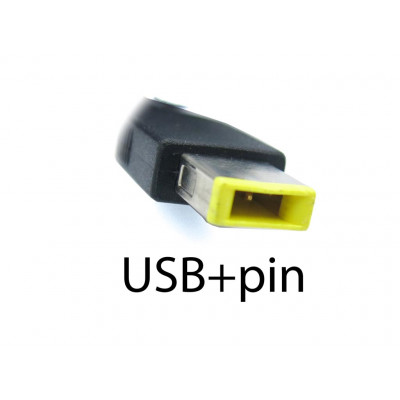 Зарядное устройство для Lenovo 20V 3.25A 65W (USB+pin) Прямоугольный желтый (ADLX65NLC3A) ORIGINAL