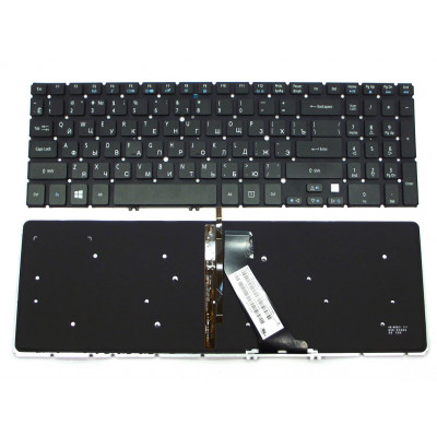 Клавиатура для ACER Aspire M5-581, M5-581G, M5-581T (RU Black, без рамки, с подсветкой) – высокое качество от allbattery.ua
