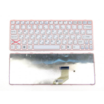 Уценка! Клавиатура для SONY SVE11 ( RU Pink с рамкой). Оригинал. Не работает левый Shift.