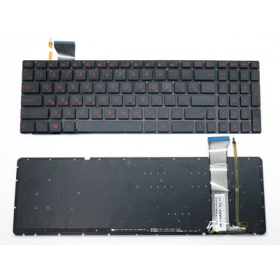 Клавиатура для ASUS GL552, GL552V, GL552J, GL552JX, GL552VL, GL552VW, GL552VX ( RU Black без рамки с подсветкой). Оригинал.