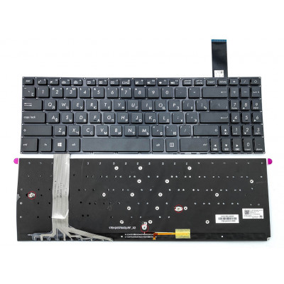 Клавиатура для ASUS FX570UD, FX570Z, FX570ZD, FX570U, X570U, X570UD, X570ZD, X570D, K570U, K570UD, K570Z, K570ZD (RU Black с подсветкой)