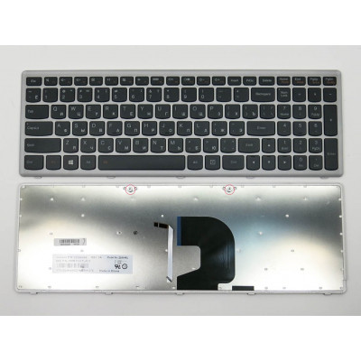 Клавиатура LENOVO Z500 RU Black с подсветкой и серебристой рамкой на allbattery.ua
