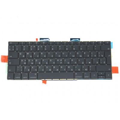 Клавиатура для APPLE MLL42LL, MPXQ2LL (2016, 2017) (RU BLACK, Вертикальный Enter с подсветкой).