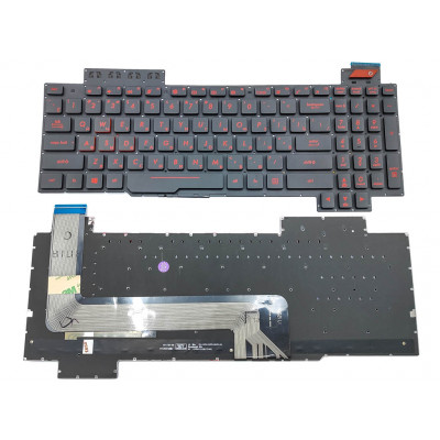 Клавиатура для ASUS FX503, FX503V, FX503VM, FX503VD, FX63, FX63V, FX63VD, FX63VM V.2 Без верхних доп кнопок (RU Black без рамки с подсветкой)