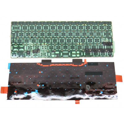 Клавиатура для APPLE MLL42LL, MPXQ2LL (2016, 2017) (RU BLACK, Вертикальный Enter с подсветкой).
