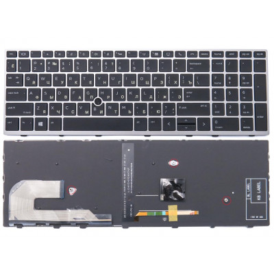 Клавиатура HP Elitebook 750/755/850 G5/G6/G7 (RU Black/Silver, с подсветкой) на allbattery.ua