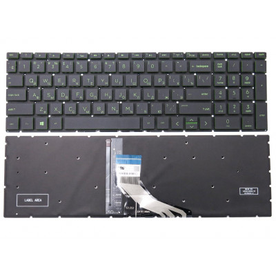 Клавиатура для HP 15-CS, 15-CN, 15-CW, 15-CX, 15-DA, 15-DB, 15-DX, 15-DR, 15-DK 17-BY 17-CA 17-CD 250 G7 G8, 255 G7 G8 (RU Green/Black с подсветкой) Оригинал