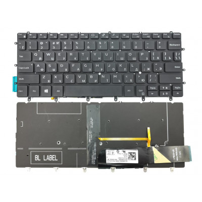 Оригинальная клавиатура с подсветкой для DELL XPS 13 9370/9380 - RU Black