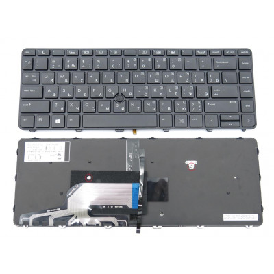 Клавиатура для HP ProBook 430 G3, 440 G3, 430 G4, 440 G4 ( RU Black с подсветкой и поинтстиком) ORIGINAL