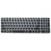 Клавиатура для HP EliteBook 850 G3, 850 G4, 755 G3, 755 G4, ZBook 15u (RU Black с Рамкой Silver)