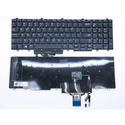 Клавиатура для DELL Latitude E5550, E5570, E5580, 0T9RCN (RU Black без рамки с поинтстиком) Оригинал