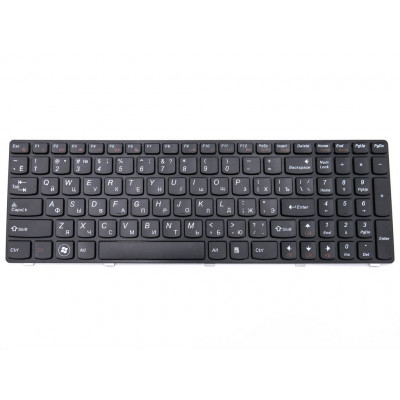 Клавиатура для LENOVO Z580, Z580A, Z580AM, Z580AF ( RU Black, Черная рамка) . OEM