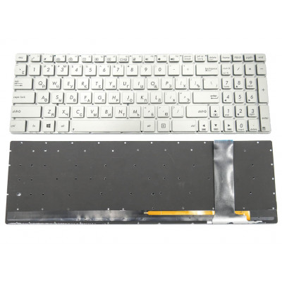 Короткий H1 заголовок: Клавиатура для ASUS Q550, R501, R750 (RU Silver, без рамки, с подсветкой) – купить в магазине allbattery.ua