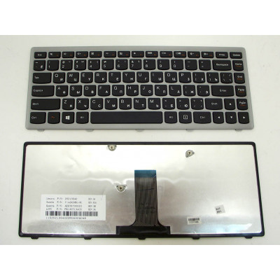 Клавиатура для LENOVO IdeaPad G400, G400S, G405S, Z410 ( RU Black с Серой рамкой ). Оригинал.
