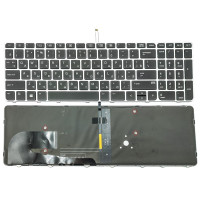 Клавіатура для HP EliteBook 850 G3, 850 G4, 755 G3, 755 G4, ZBook 15u (RU Black з рамкою Silver + підсвітка). Оригінал