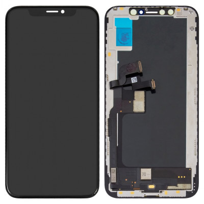 Дисплей для iPhone XS, черный с рамкой, Оригинал, на allbattery.ua