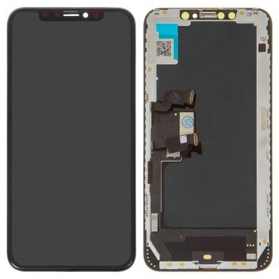 Дисплей для iPhone XS Max, чорний, з рамкою, ., (OLED), ZY OEM hard