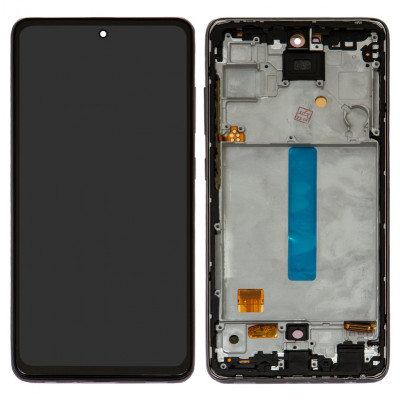 Дисплей для Samsung A525 Galaxy A52, A526 Galaxy A52 5G, чорний, з рамкою, ., original LCD size, (OLED)