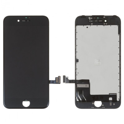 Дисплей для iPhone 7, черный, с рамкой - оригинал с переклеенным стеклом для магазина allbattery.ua