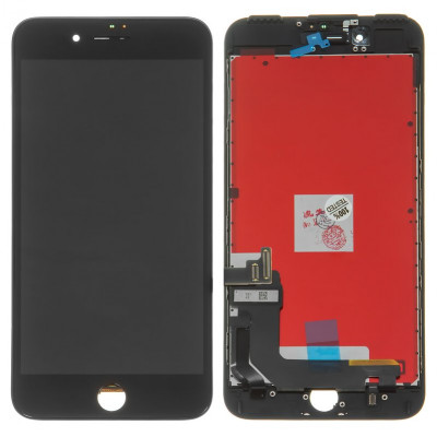 Дисплей для iPhone 7 Plus, чорний, з рамкою, ., Tianma, з пластиками камери та давача наближення