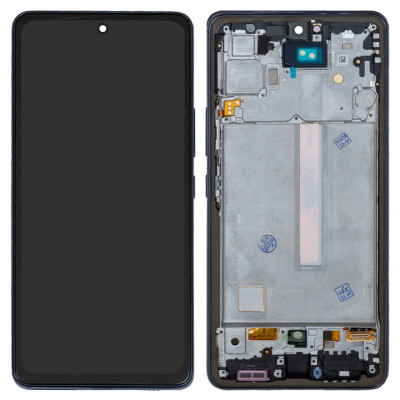 Дисплей для Samsung A536 Galaxy A53 5G, чорний, з рамкою, ., original LCD size, (OLED)