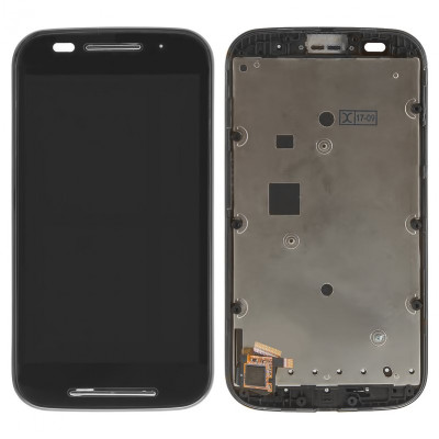 Дисплей для Motorola XT1021 Moto E, XT1022 Moto E, XT1025 Moto E, чорний, з рамкою, Original (PRC)