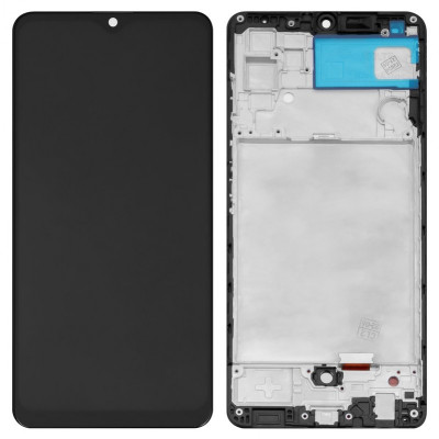 Дисплей для Samsung A325 Galaxy A32, черный, с рамкой, ., с широким ободком, (OLED)