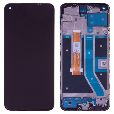 Дисплей для OnePlus Nord N100, чорний, з рамкою, .
