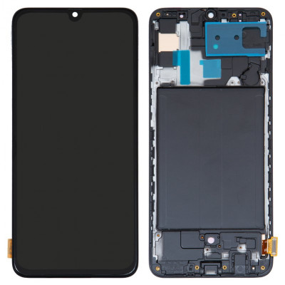 Дисплей для Samsung A705 Galaxy A70, A705F/DS Galaxy A70, чорний, з рамкою, ., original LCD size, (OLED)
