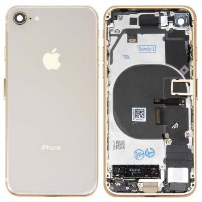 Корпус для iPhone 8, золотистый, полный комплект, со шлейфом - покупайте на allbattery.ua!