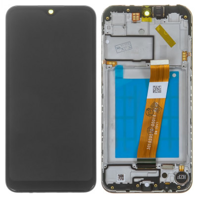 Дисплей для Samsung A015 Galaxy A01, A015F Galaxy A01, чорний, з рамкою, Original (PRC), з вузьким конектором, original glass