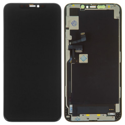Оригинальный черный дисплей для iPhone 11 Pro Max с рамкой, доступный в магазине allbattery.ua