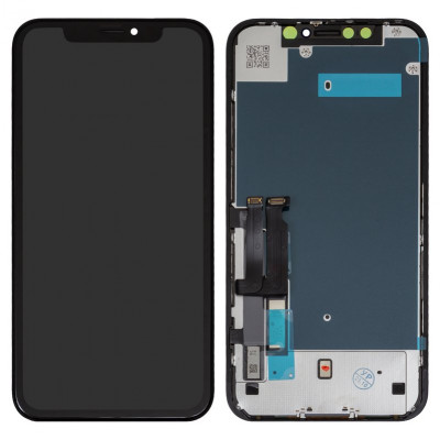 Дисплей для iPhone XR, чорний, з рамкою, ., (TFT), GX