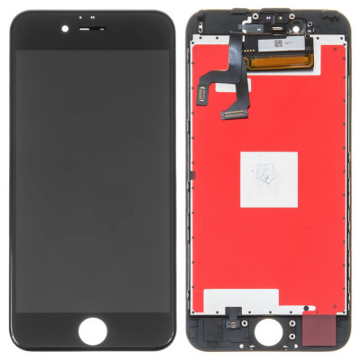 Дисплей для iPhone 6S, чорний, з рамкою, ., Tianma, з пластиками камери та давача наближення