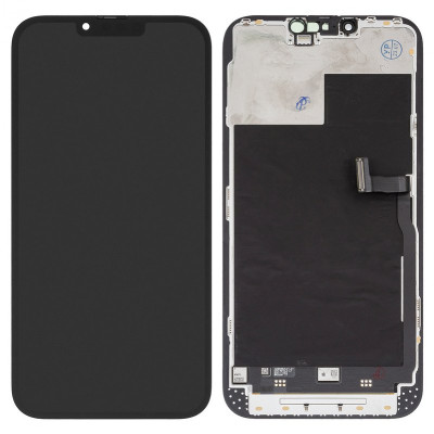 Дисплей для iPhone 13 Pro Max, чорний, з рамкою, Оригінал (переклеєне скло)