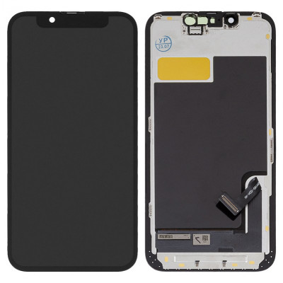 Дисплей для iPhone 13 mini, чорний, з рамкою, ., (OLED), OEM Hard, SL