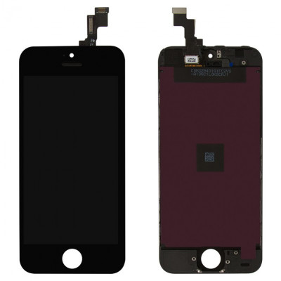 Дисплей для iPhone 5S, iPhone SE, чорний, з рамкою, ., Tianma