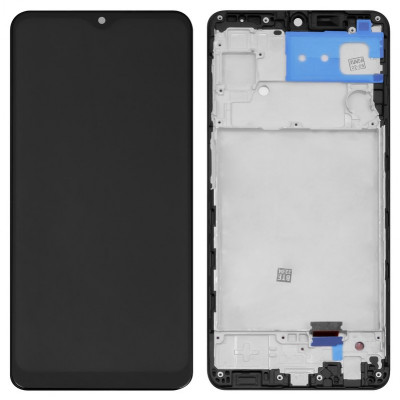 Дисплей для Samsung A225 Galaxy A22, черный, с рамкой, ., с широким ободком, (OLED)
