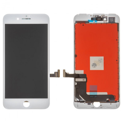 Дисплей для iPhone 7 Plus, белый, с рамкой, ., Tianma, с пластиками камеры и датчика приближения