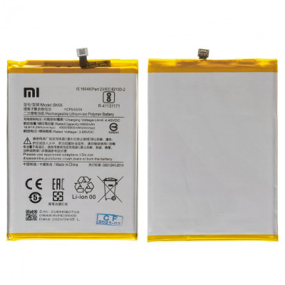 Акумулятор BN56 для Xiaomi Redmi 9A, Redmi 9C, Redmi A1, Redmi A1 Plus, Li-Polymer, 3,85 B, 5000 мАч, Original (PRC)
