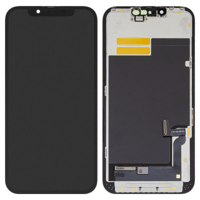 Дисплей для iPhone 13, чорний, з рамкою, ., (OLED), SL OEM hard