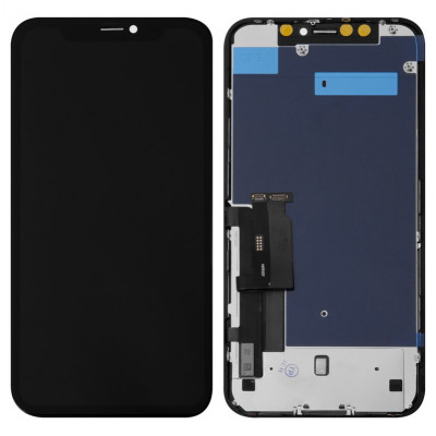 Дисплей для iPhone XR, чорний, з рамкою, ., (TFT), JK