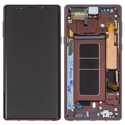 Дисплей для Samsung N960 Galaxy Note 9, коричневий, золотистий, з рамкою, Original (PRC), metallic Copper, original glass