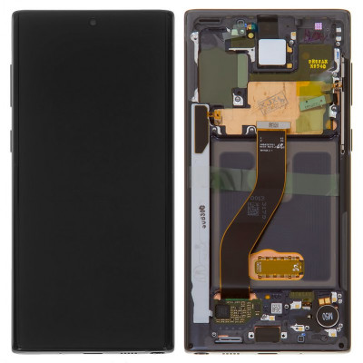 Дисплей для Samsung N970F Galaxy Note 10, чорний, з рамкою, Original (PRC), original glass