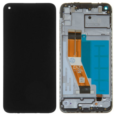 Дисплей для Samsung A115 Galaxy A11, M115 Galaxy M11, чорний, з рамкою, Original (PRC), original glass