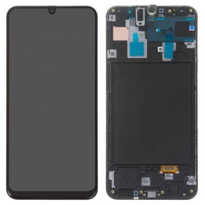 Дисплей для Samsung A305 Galaxy A30, черный, с рамкой, Original, сервисная опака, #GH82-19202A/GH82-19725A