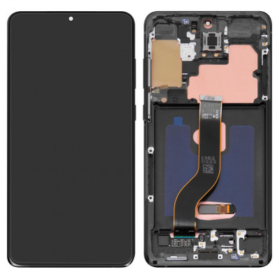 Дисплей для Samsung G985 Galaxy S20 Plus, G986 Galaxy S20 Plus 5G, черный, с рамкой, Original (PRC), без передней камеры, cosmic black
