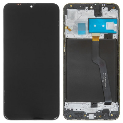 Дисплей для Samsung A105 Galaxy A10, чорний, з рамкою, Original (PRC)