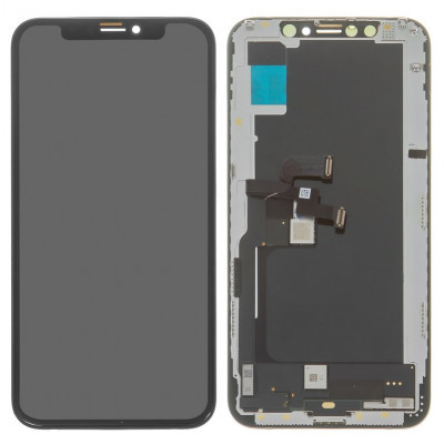 Дисплей для iPhone XS, чорний, з рамкою, Original (PRC), Self-welded OEM