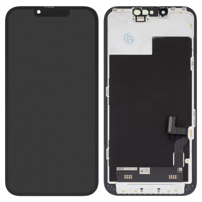 Короткий H1 заголовок: "Дисплей для iPhone 13, черный с рамкой, Оригинал (переклеенное стекло) на allbattery.ua"